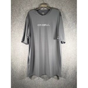 ONeill Mens 4XLT Gray Slim Fit Rash Guard Swim Shirt 50 UPF Sun Protection